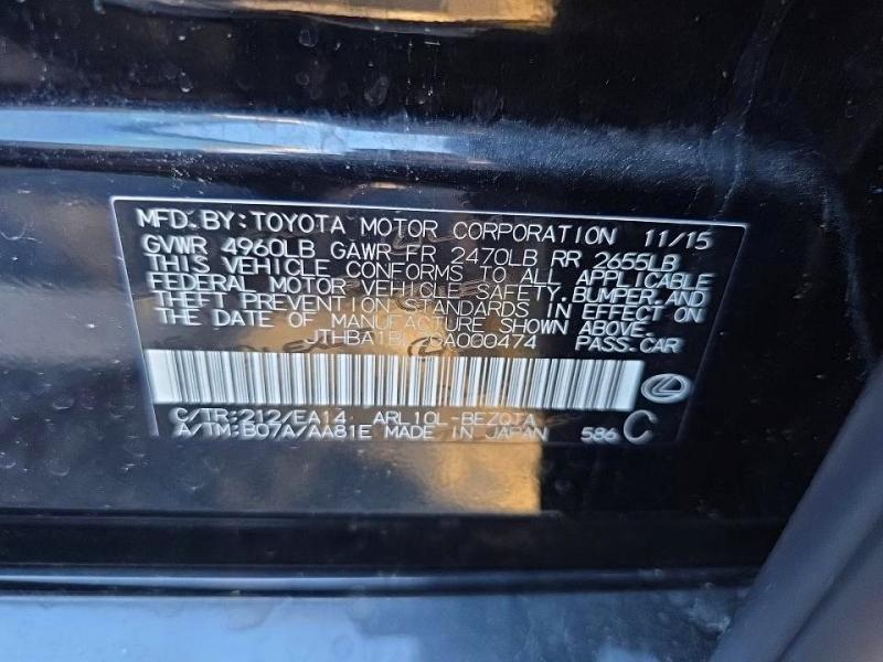 Photo 9 from auction – 2016 LEXUS GS with VIN JTHBA1BL2GA000474