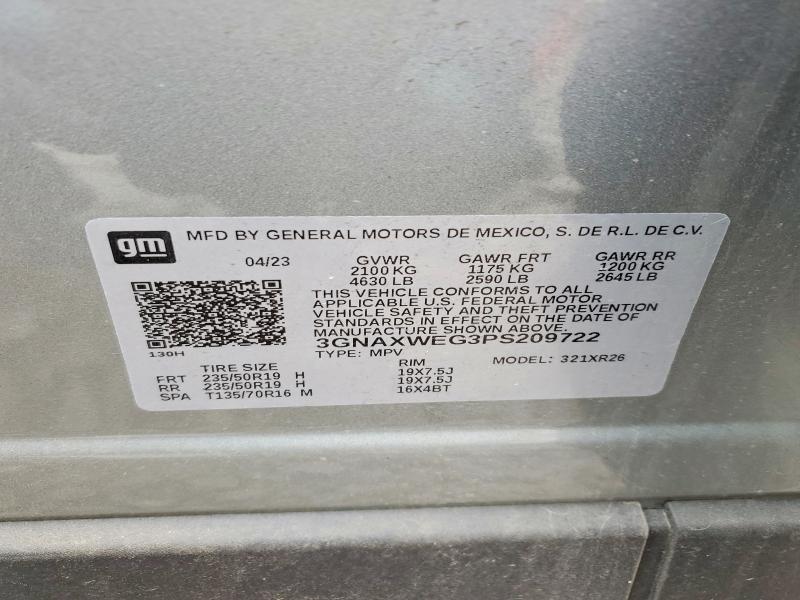 Photo 14 from auction – 2023 CHEVROLET EQUINOX with VIN 3GNAXWEG3PS209722