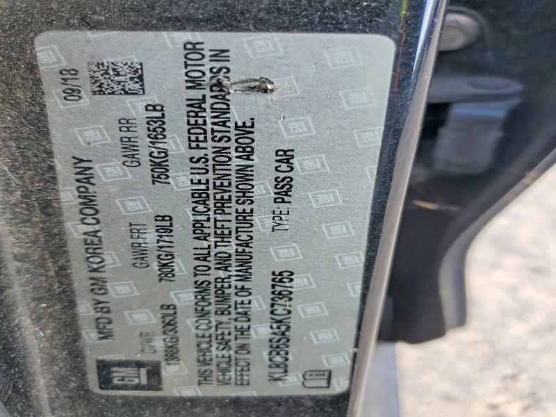 Photo 10 from auction – 2019 CHEVROLET SPARK LS with VIN KL8CB6SA5KC736765