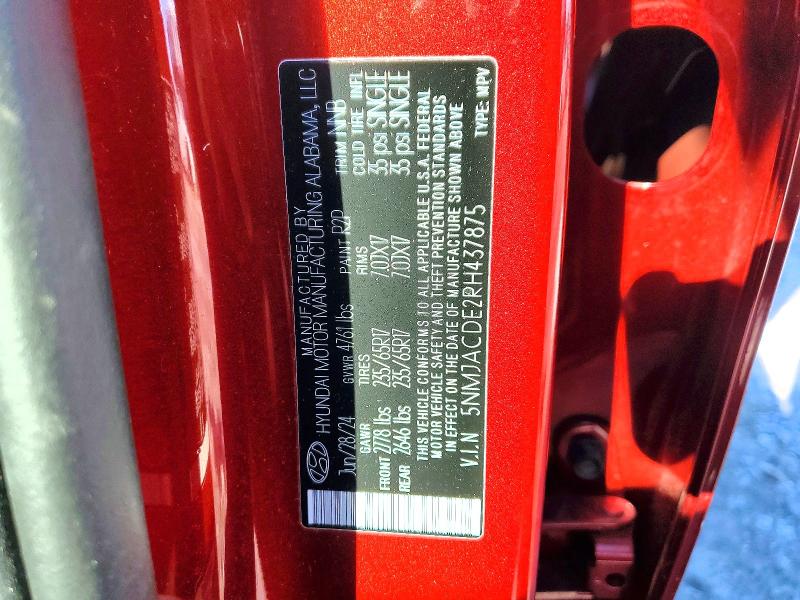 Photo 14 from auction – 2024 HYUNDAI TUCSON SE with VIN 5NMJACDE2RH437875