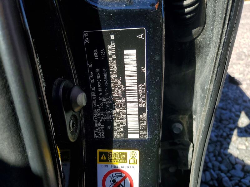 Photo 14 from auction – 2015 TOYOTA HIGHLANDER with VIN 5TDBKRFH9FS179102