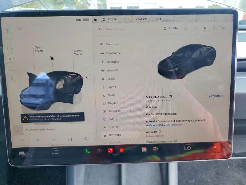 Photo 9 from auction – 2025 TESLA MODEL 3 with VIN 5YJ3E1EA9SF050616
