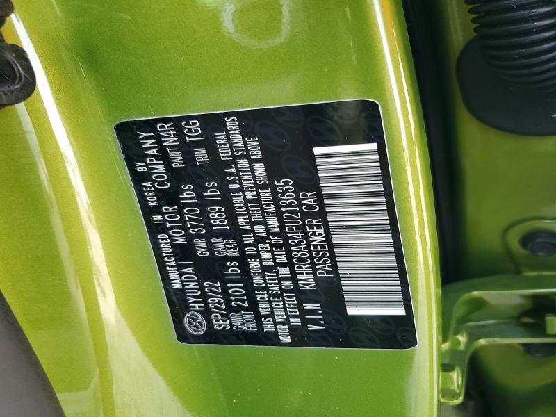 Photo 14 from auction – 2023 HYUNDAI VENUE with VIN KMHRC8A34PU213635