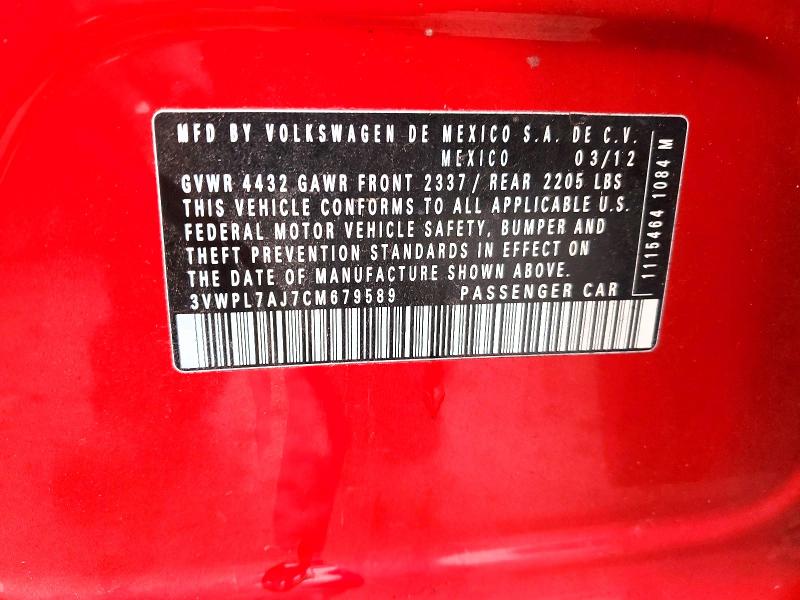 Photo 14 from auction – 2012 VOLKSWAGEN JETTA TDI with VIN 3VWPL7AJ7CM679589