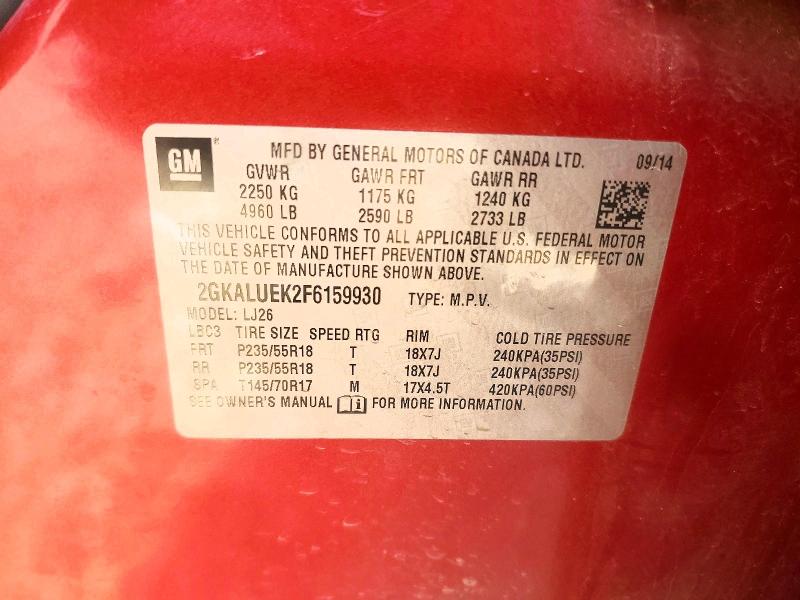 Photo 14 from auction – 2015 GMC TERRAIN with VIN 2GKALUEK2F6159930