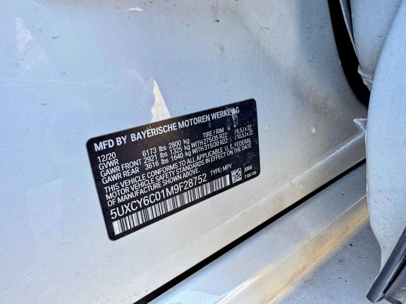 Photo 10 from auction – 2021 BMW X6 XDRIVE4 with VIN 5UXCY6C01M9F28752