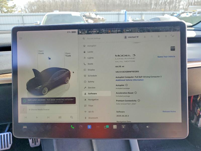 Photo 9 from auction – 2022 TESLA MODEL 3 with VIN 5YJ3E1EB6NF183265