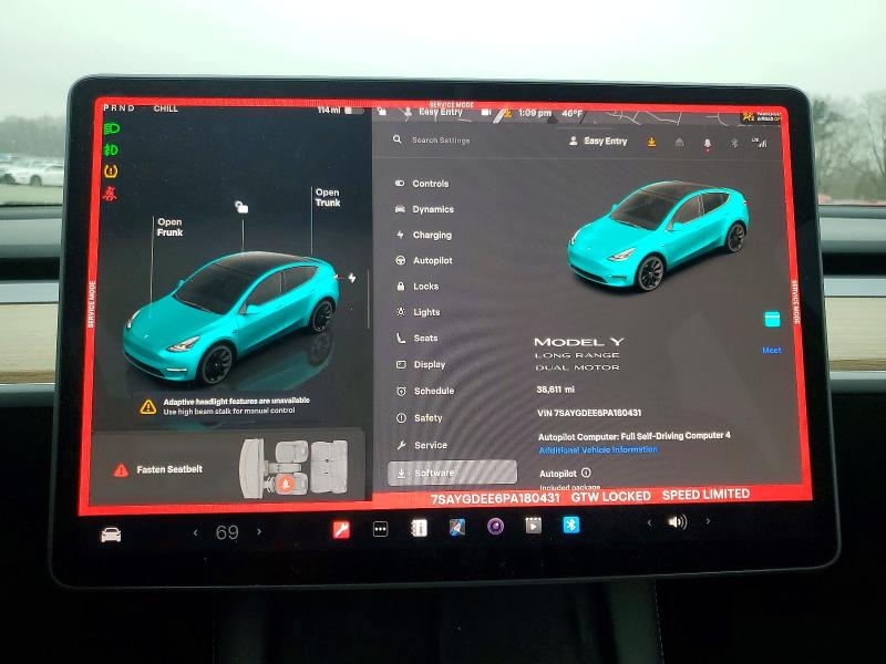 Photo 9 from auction – 2023 TESLA MODEL Y with VIN 7SAYGDEE6PA180431