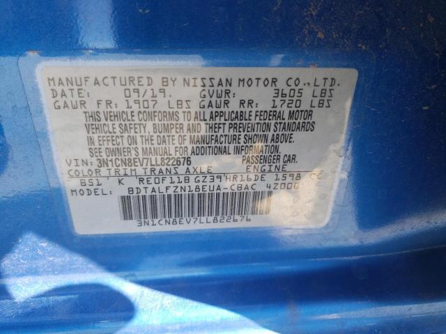Photo 12 from auction – 2020 NISSAN VERSA SV with VIN 3N1CN8EV7LL822676