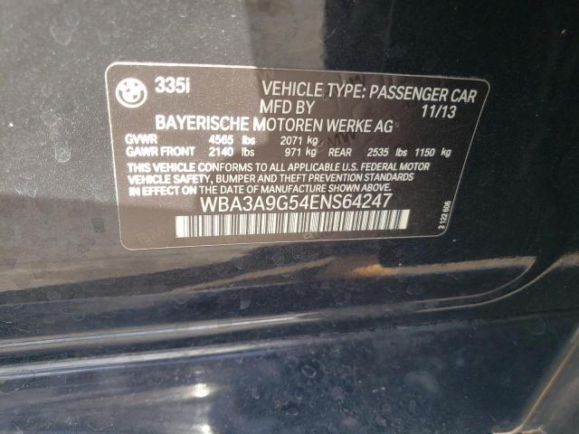Photo 12 from auction – 2014 BMW 335 I with VIN WBA3A9G54ENS64247