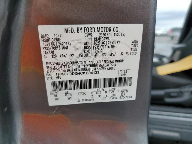 Photo 13 from auction – 2012 FORD ESCAPE XLT with VIN 1FMCU0DG4CKB04133