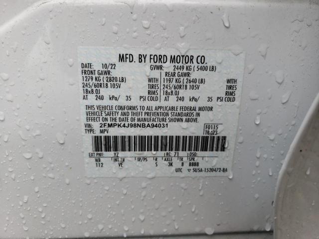 Photo 14 from auction – 2022 FORD EDGE SEL with VIN 2FMPK4J98NBA94031