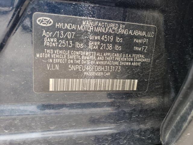 Photo 13 from auction – 2008 HYUNDAI SONATA SE with VIN 5NPEU46F08H313173