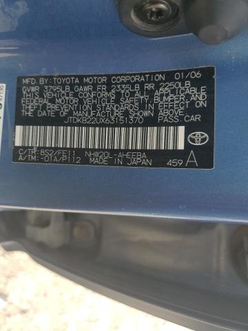 Photo 12 from auction – 2006 TOYOTA PRIUS with VIN JTDKB22UX63151370