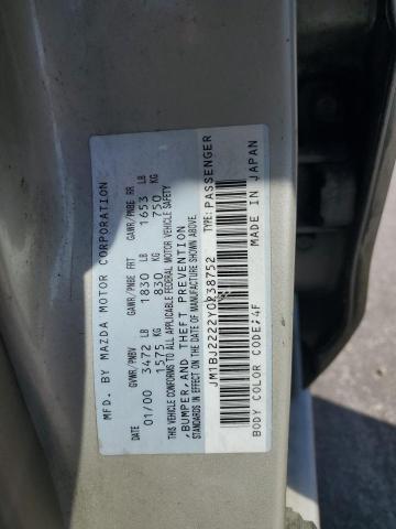 Photo 12 from auction – 2000 MAZDA PROTEGE DX with VIN JM1BJ2222Y0238752