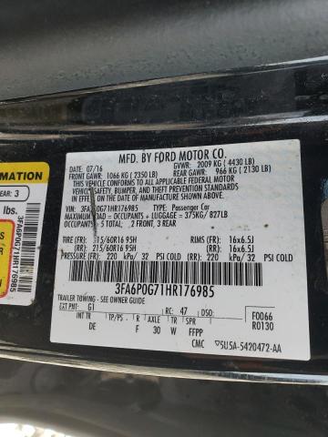Photo 12 from auction – 2017 FORD FUSION S with VIN 3FA6P0G71HR176985