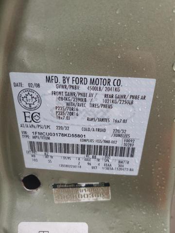 Zdjęcie 12 z aukcji – 2008 FORD ESCAPE XLT z VIN 1FMCU03178KD55801