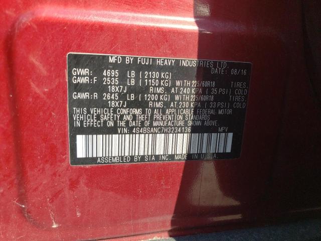 Photo 14 from auction – 2017 SUBARU OUTBACK 2. with VIN 4S4BSANC7H3234136