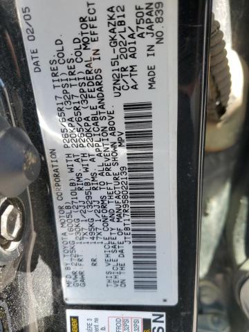 Photo 12 from auction – 2005 TOYOTA 4RUNNER LI with VIN JTEBT17R958022139