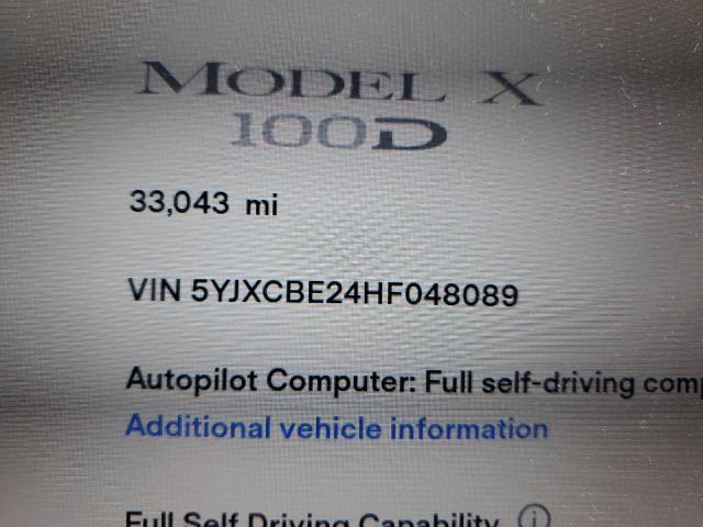 Photo 9 from auction – 2017 TESLA MODEL X with VIN 5YJXCBE24HF048089
