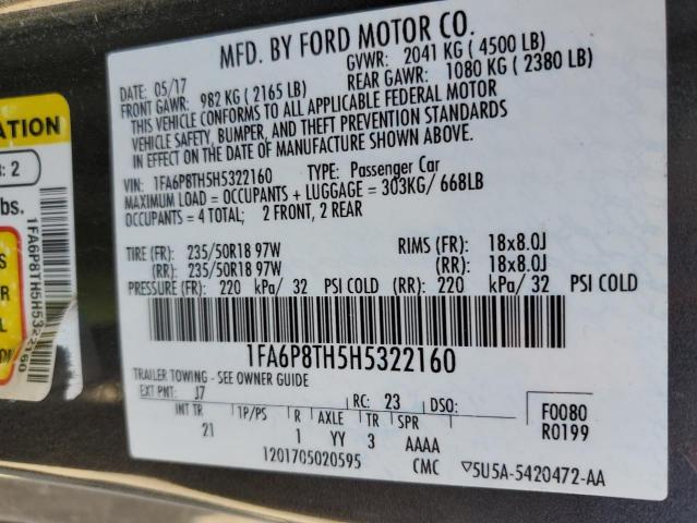 Photo 12 from auction – 2017 FORD MUSTANG with VIN 1FA6P8TH5H5322160