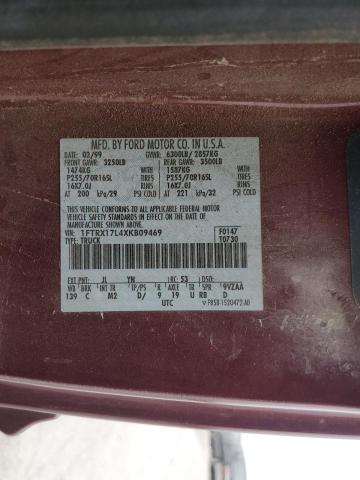 Photo 12 from auction – 1999 FORD F150 with VIN 1FTRX17L4XKB09469