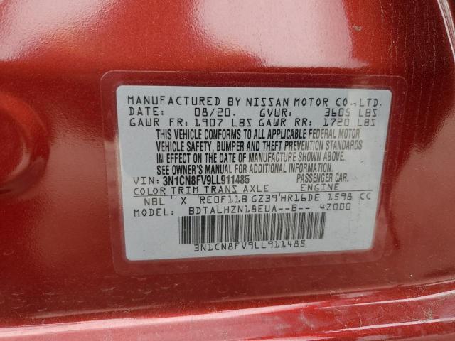 Photo 12 from auction – 2020 NISSAN VERSA SR with VIN 3N1CN8FV9LL911485