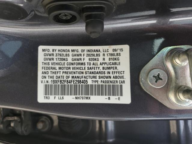 Photo 12 from auction – 2015 HONDA CIVIC EX with VIN 19XFB2F84FE298405