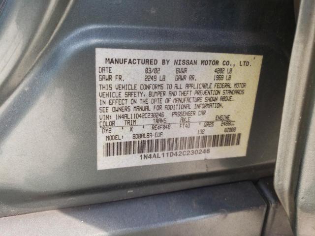 Photo 12 from auction – 2002 NISSAN ALTIMA BAS with VIN 1N4AL11D42C230246