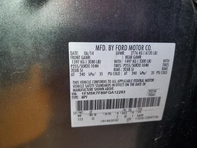 Photo 14 from auction – 2015 FORD EXPLORER L with VIN 1FM5K7F89FGA12293
