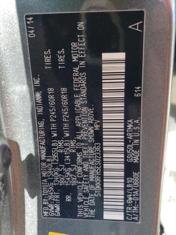 Photo 14 from auction – 2014 TOYOTA HIGHLANDER with VIN 5TDKKRFH5ES023363