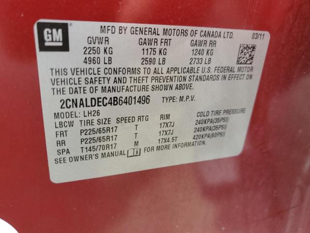 Photo 13 from auction – 2011 CHEVROLET EQUINOX LT with VIN 2CNALDEC4B6401496