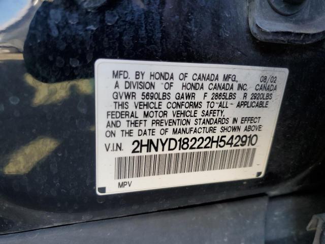 Photo 13 from auction – 2002 ACURA MDX with VIN 2HNYD18222H542910