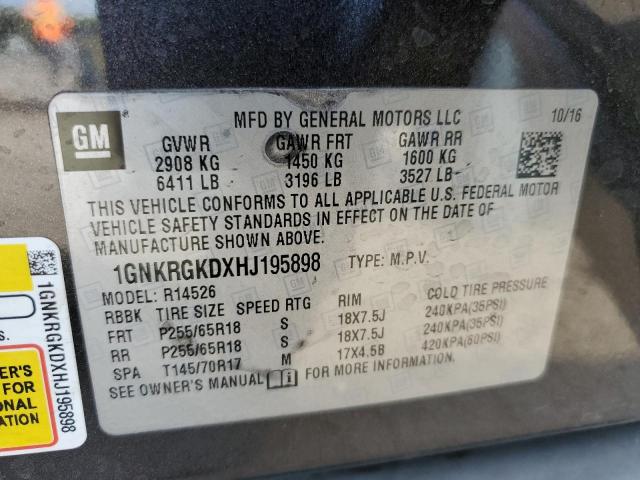Photo 14 from auction – 2017 CHEVROLET TRAVERSE L with VIN 1GNKRGKDXHJ195898