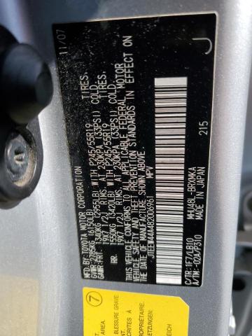Photo 12 from auction – 2008 TOYOTA HIGHLANDER with VIN JTEEW44A482006961