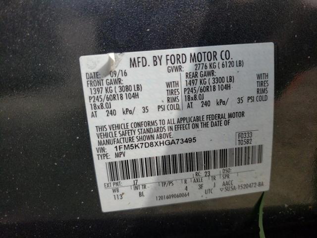 Photo 13 from auction – 2017 FORD EXPLORER X with VIN 1FM5K7D8XHGA73495