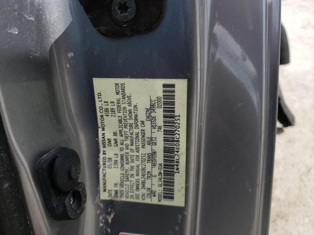 Photo 13 from auction – 2008 NISSAN ALTIMA 3.5 with VIN 1N4BL24E08C270251