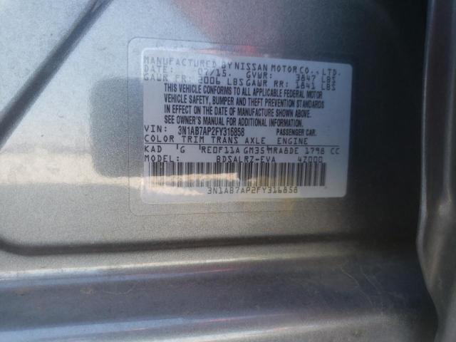 Photo 12 from auction – 2015 NISSAN SENTRA S with VIN 3N1AB7AP2FY316858