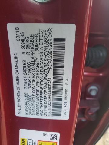 Photo 12 from auction – 2018 HONDA ACCORD EXL with VIN 1HGCV2F54JA033285