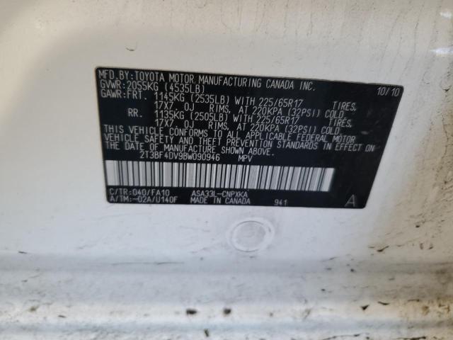 Photo 13 from auction – 2011 TOYOTA RAV4 with VIN 2T3BF4DV9BW090946