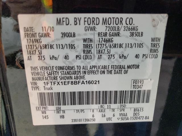 Photo 12 from auction – 2011 FORD F150 SUPER with VIN 1FTFX1EF8BFA16021