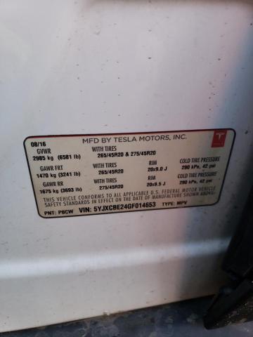Photo 14 from auction – 2016 TESLA MODEL X with VIN 5YJXCBE24GF014653