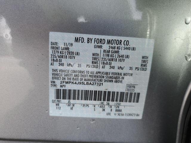 Photo 14 from auction – 2020 FORD EDGE SEL with VIN 2FMPK4J95LBA27321