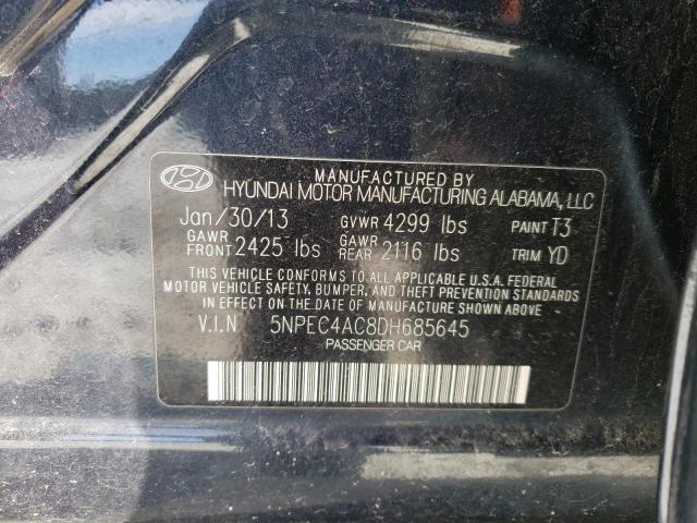 Photo 12 from auction – 2013 HYUNDAI SONATA SE with VIN 5NPEC4AC8DH685645