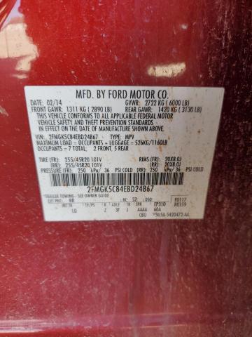 Photo 13 from auction – 2014 FORD FLEX SEL with VIN 2FMGK5C84EBD24867