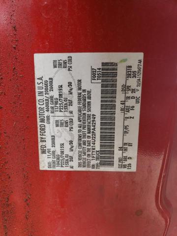 Photo 12 from auction – 2002 FORD RANGER SUP with VIN 1FTYR14U22PA42949