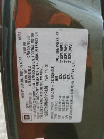 Photo 12 from auction – 2001 GMC SONOMA with VIN 1GTCT19W418119139