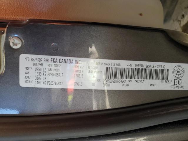 Photo 14 from auction – 2017 DODGE GRAND CARA with VIN 2C4RDGDG1HR754943