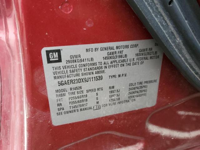 Photo 12 from auction – 2009 BUICK ENCLAVE CX with VIN 5GAER23DX9J111539