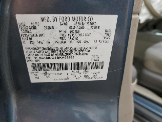 Photo 14 from auction – 2011 FORD ESCAPE XLT with VIN 1FMCU0DG5BKA53983